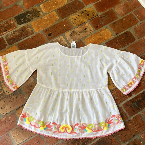 Ivy Jane boho peplum bell sleeve top szXS - Picture 8 of 9